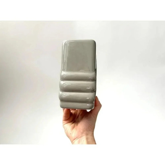 Vintage Midcentury Modern Gray Square 1985 Made Inarco #1330 Retro Ceramic Glaze - Picture 2 of 7